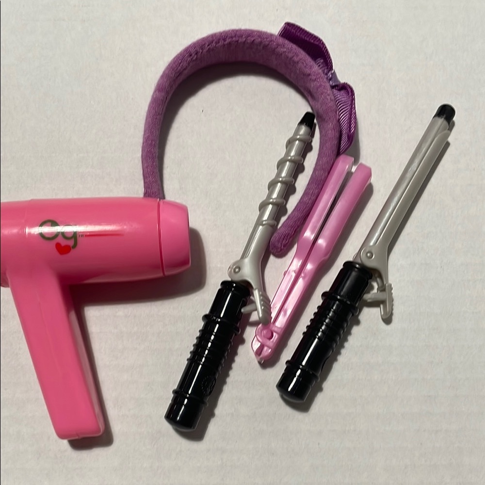 American Girl Pink and Purple Doll Hair Styling Set